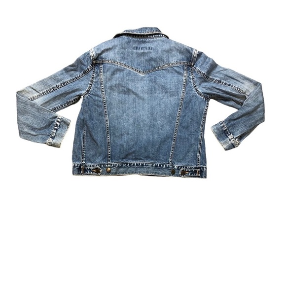 VTG Abercrombie & Fitch Cotton Denim Jacket Jean Jacket with Rips Womens - Picture 2 of 12